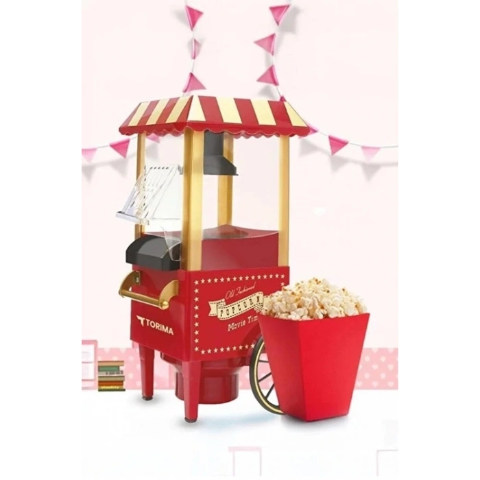 Yağsız Mısır Patlatma Popcorn Makinesi Kırmızı