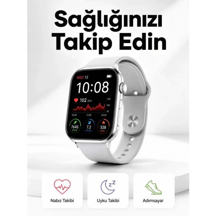 Yeni Nesil Akıllı Saat Adımsayar, Gps, Nabız Ölçer, Uyku Ve Sağlık Takibi (kopya)