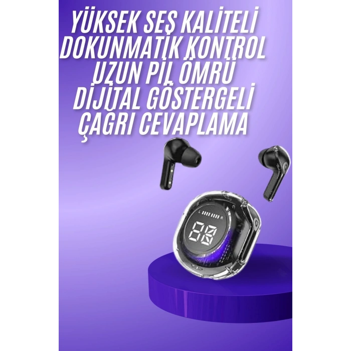 Yeni Nesil Bluetooth Kulaklık Dijital Göstergeli  Dokunmatik 5.3 Kablosuz