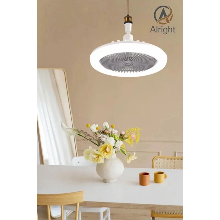 Yeni Nesil E27 Duylu Kumandalı Tavan Vantilatörlü Led Lamba 3 Hız Ayarı Ve 3 Renk Ayarı