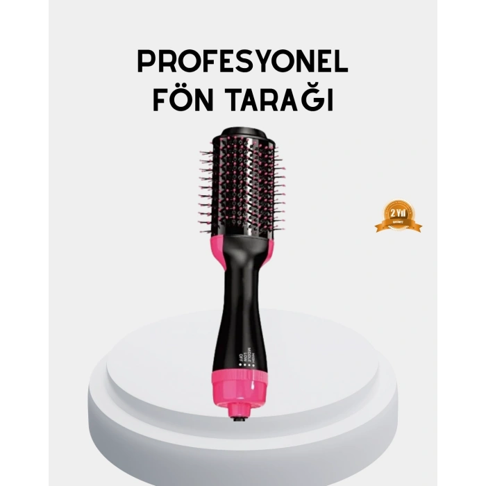 Yeni Nesil Fön Tarağı – 220°c Isı, Negatif İyon, 360° Dönebilen Kablo