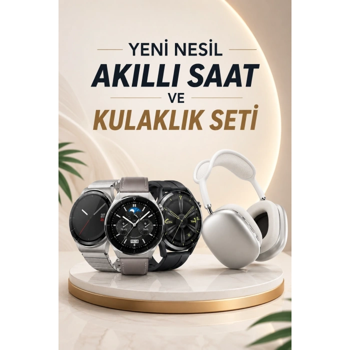 Yeni Nesil Sesli Görüşme Akıllı Saat Ve Powerbank Çoklu Şarj Girişli Bluetooth Kulaklık Nabız Ölçer