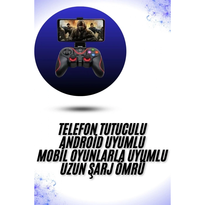 Yeni Nesil X3 Gamepad Android Uyumlu Telefon Tutucu Özellikli Joystick