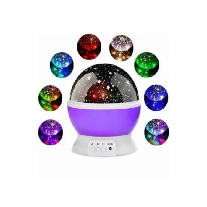 Yıldız Görünümlü Gece Lambası Renkli Masa Lambası Gökyüzü Projeksiyon