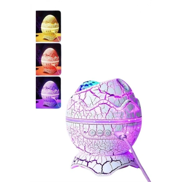 Yumurta Şeklinde Su Dalgalı Bluetooth Speaker Lamba Renkli Şarjlı