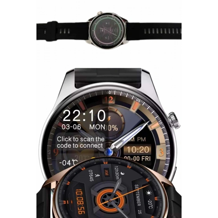 Yuvarlak Kasa 46mm Akıllı Saat Android Ve Ios Uyumlu Uyku Ve Sağlık Takibi