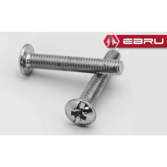 Yuvarlak Yıldız Başlı Rysb Kulp Vidası, Civata M4x30 - 50 Adet