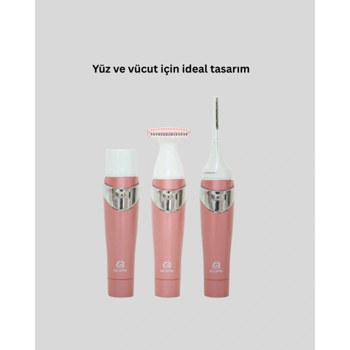 Yüz Tüyleri İçin Özel Başlıklı Pembe Epilatör