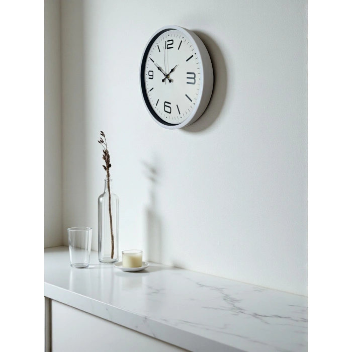 Zentime 36 Cm Beyaz Dekoratif Duvar Saati