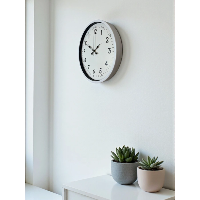 Zentime 36 Cm Beyaz Dekoratif Duvar Saati