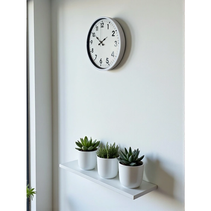 Zentime 36 Cm Beyaz Dekoratif Duvar Saati