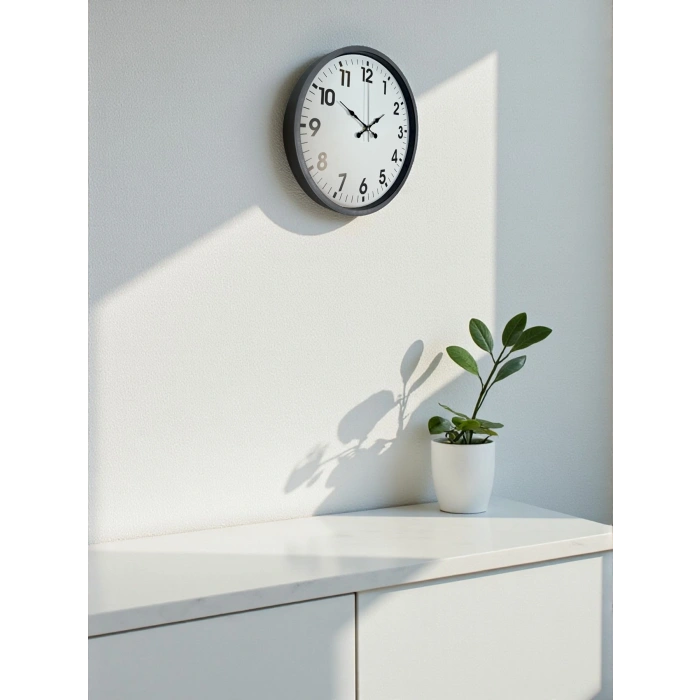 Zentime 36 Cm Gri Dekoratif Duvar Saati