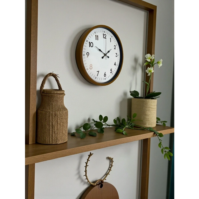 Zentime 36 Cm Kahverengi Dekoratif Duvar Saati