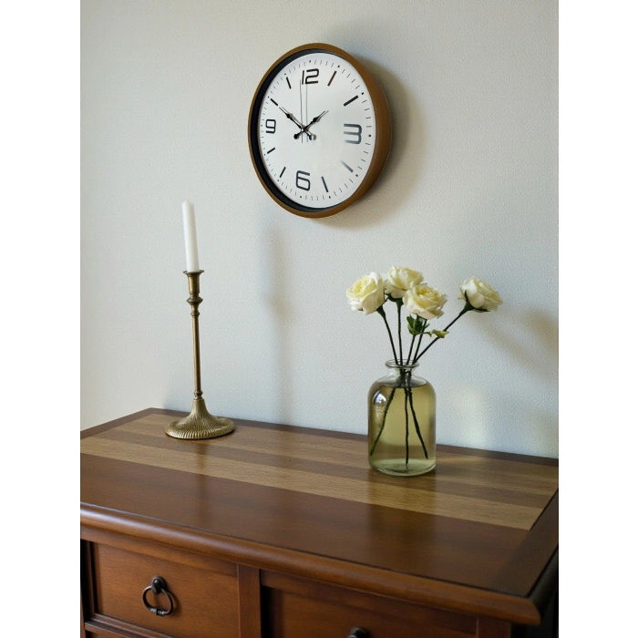 Zentime 36 Cm Kahverengi Dekoratif Duvar Saati