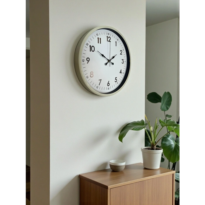 Zentime 36 Cm Krem Dekoratif Duvar Saati