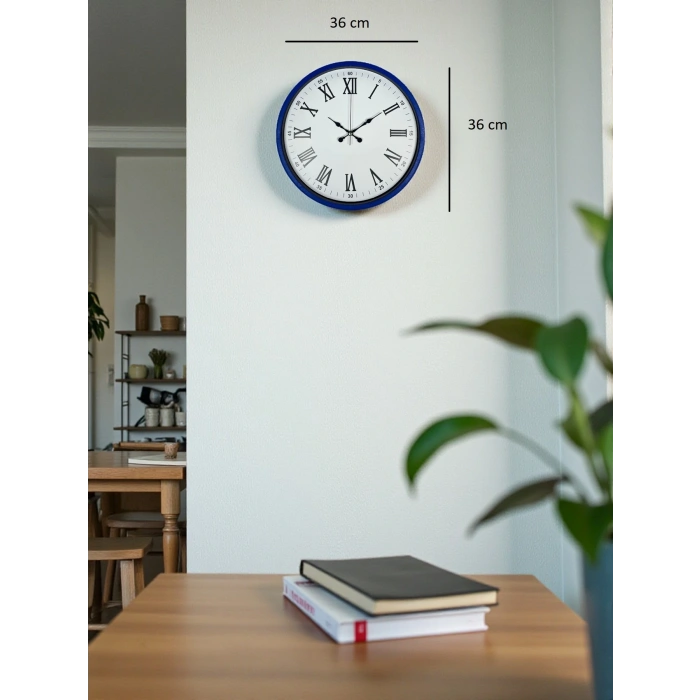 Zentime 36 Cm Lacivert Dekoratif Duvar Saati