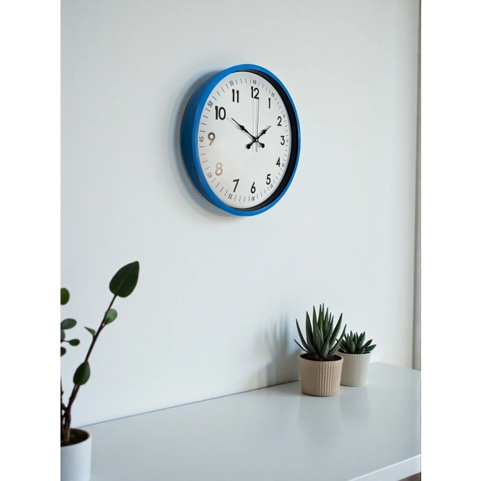 Zentime 36 Cm Mavi Dekoratif Duvar Saati