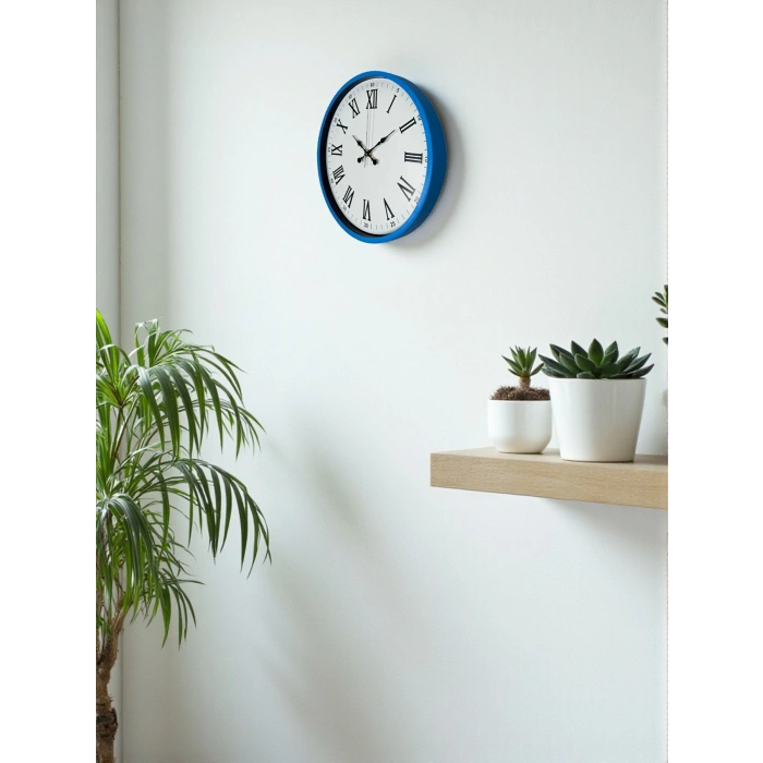 Zentime 36 Cm Mavi Dekoratif Duvar Saati