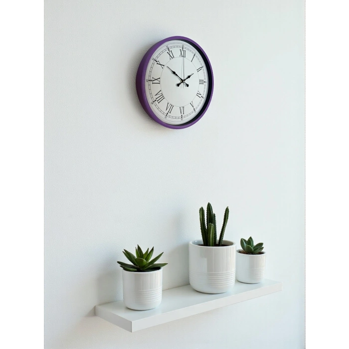 Zentime 36 Cm Mor Dekoratif Duvar Saati