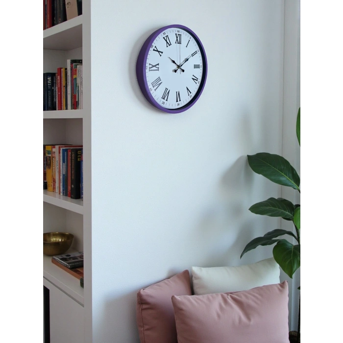 Zentime 36 Cm Mor Dekoratif Duvar Saati