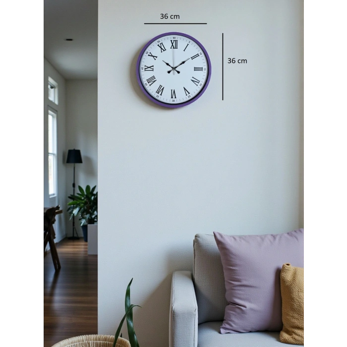Zentime 36 Cm Mor Dekoratif Duvar Saati