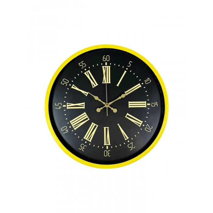 Zentime 36 Cm Sarı Dekoratif Duvar Saati