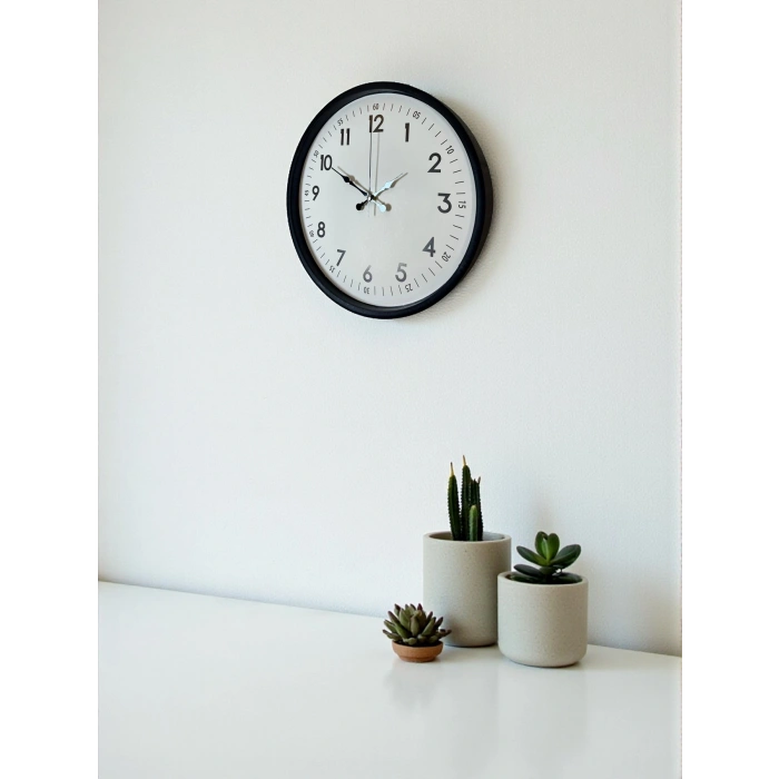 Zentime 36 Cm Siyah Dekoratif Duvar Saati