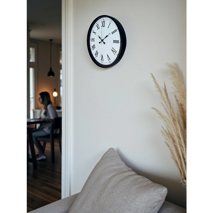 Zentime 36 Cm Siyah Dekoratif Duvar Saati