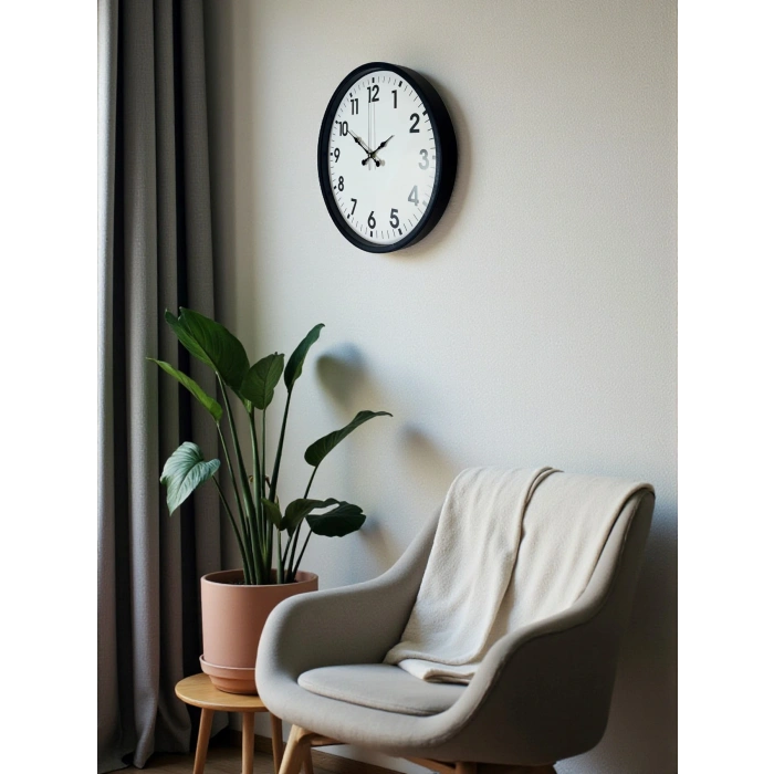 Zentime 36 Cm Siyah Dekoratif Duvar Saati