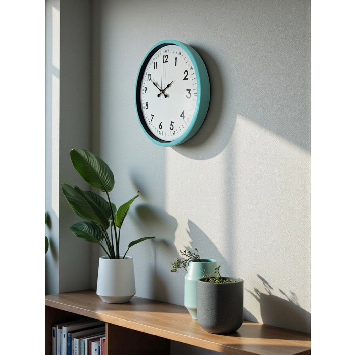 Zentime 36 Cm Turkuaz Dekoratif Duvar Saati