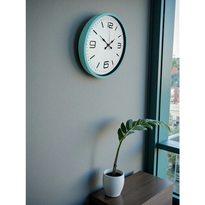 Zentime 36 Cm Turkuaz Dekoratif Duvar Saati