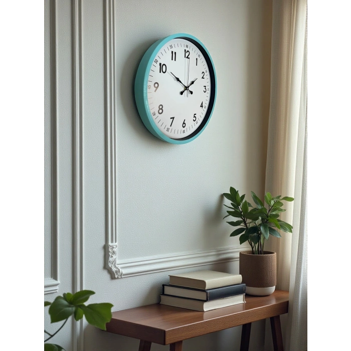 Zentime 36 Cm Turkuaz Dekoratif Duvar Saati