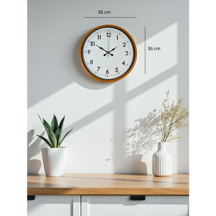 Zentime 36 Cm Turuncu Dekoratif Duvar Saati