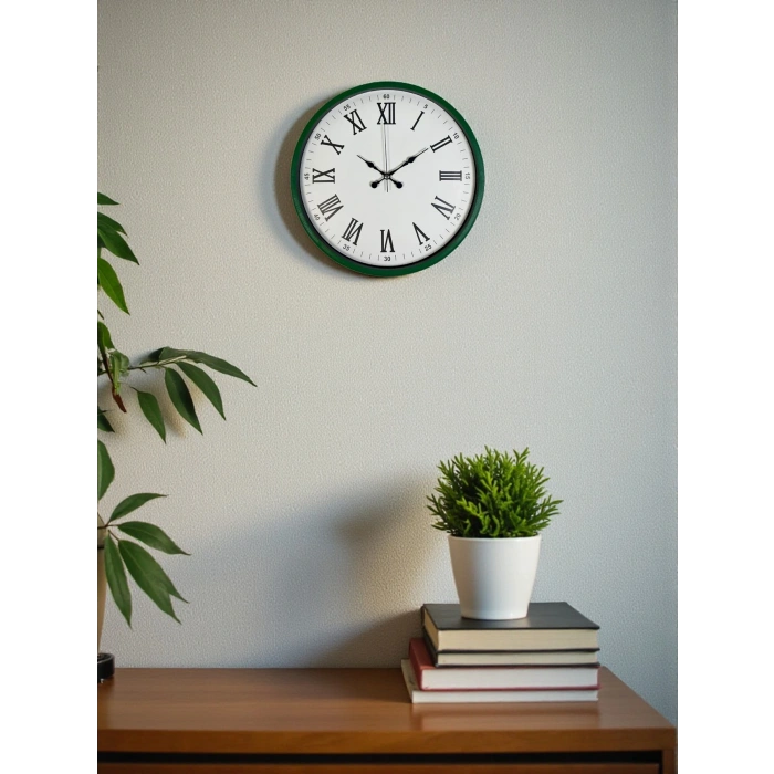 Zentime 36 Cm Yeşil Dekoratif Duvar Saati