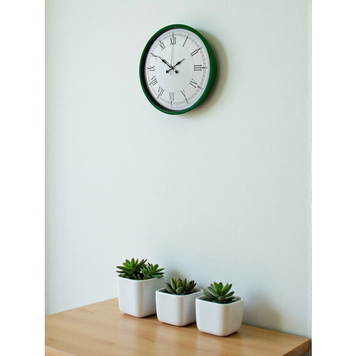Zentime 36 Cm Yeşil Dekoratif Duvar Saati