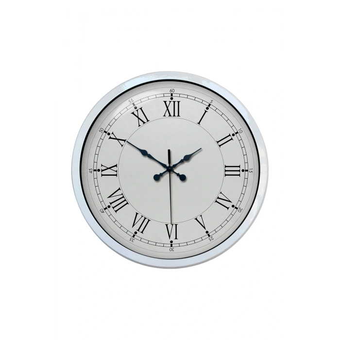 Zentime 40 Cm Metal Beyaz Roma Rakamlı Duvar Saati