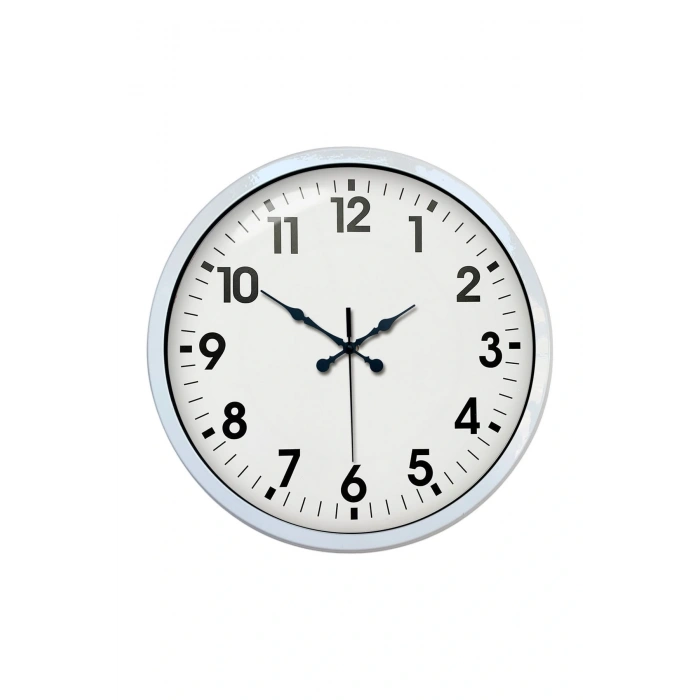 Zentime 40 Cm Metal Beyaz Klasik Duvar Saati