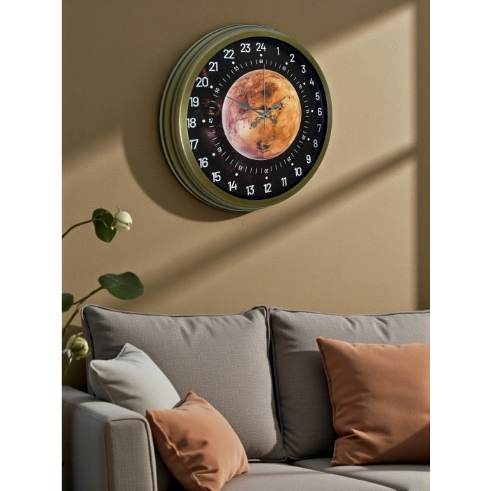 Zentime 40 Cm Eskitme Metal 24 Saat Göstergeli Özel Tasarım Duvar Saati