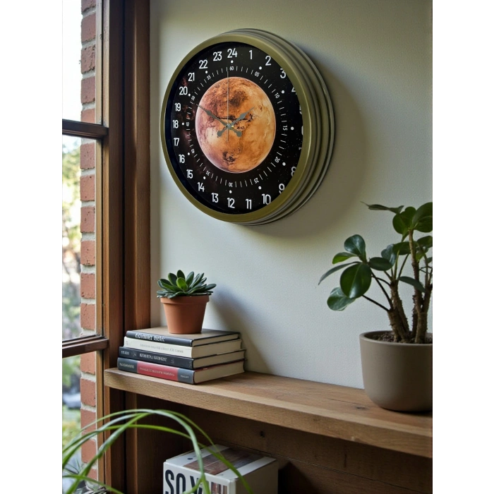 Zentime 40 Cm Eskitme Metal 24 Saat Göstergeli Özel Tasarım Duvar Saati