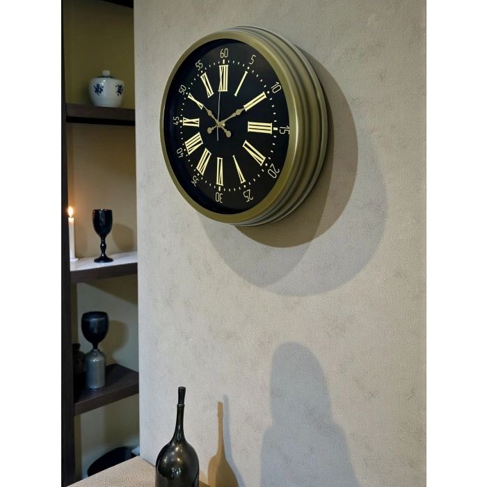 Zentime 40 Cm Metal Antik Roma Eskitme Duvar Saati