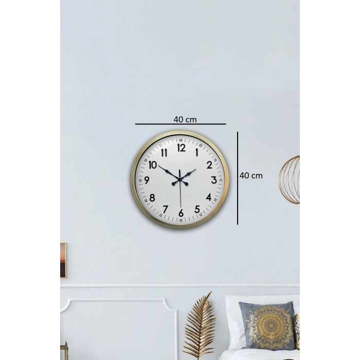 Zentime Eskitme Standart 40 Cm Metal Klasik Duvar Saati