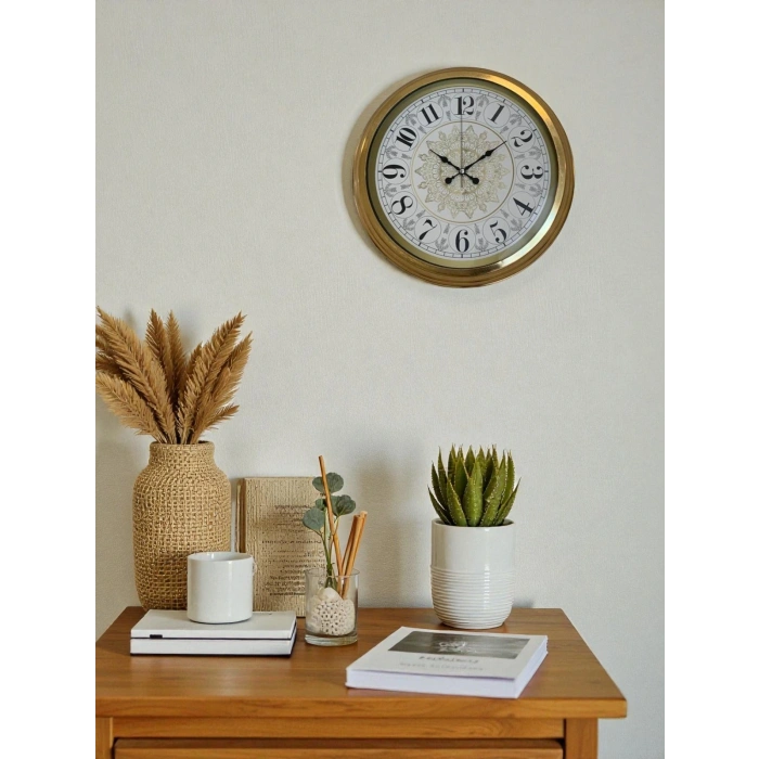 Zentime Gold Zarif 40 Cm Metal Duvar Saati