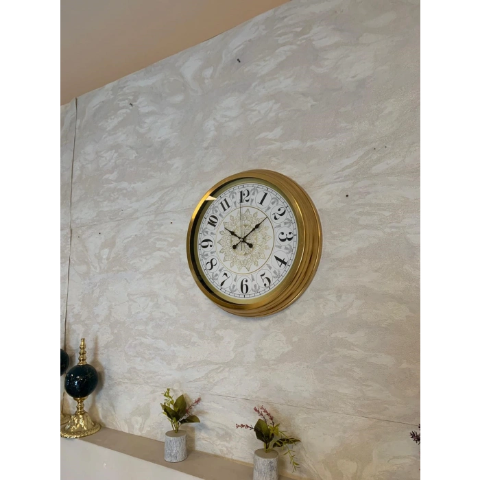 Zentime Gold Zarif 40 Cm Metal Duvar Saati