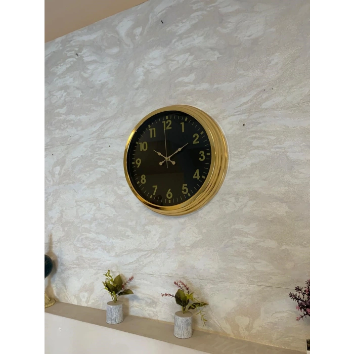 Zentime Golden Night Luxury 40 Cm Metal Duvar Saati