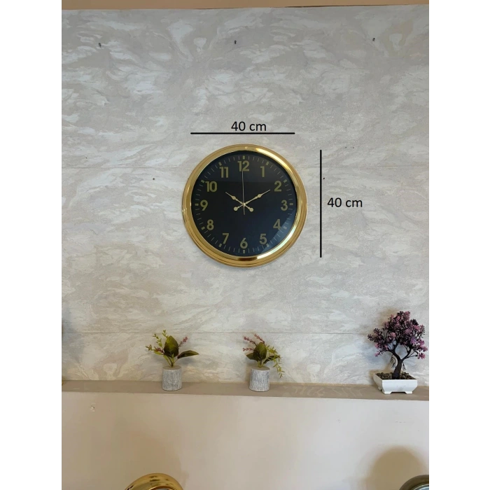 Zentime Golden Night Luxury 40 Cm Metal Duvar Saati