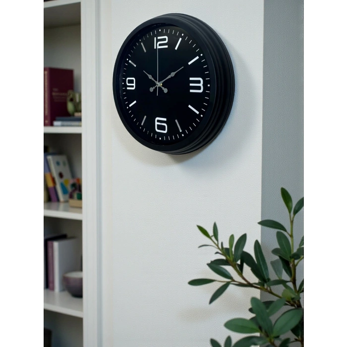 Zentime Black Royal Tasarım 40 cm Metal Duvar Saati