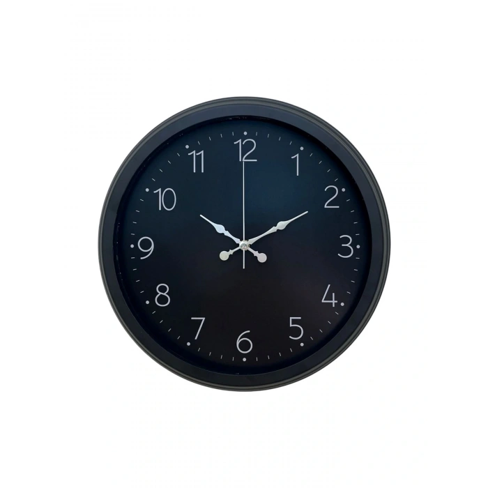 Zentime Classic Black Zarif 40 cm Metal Duvar Saati