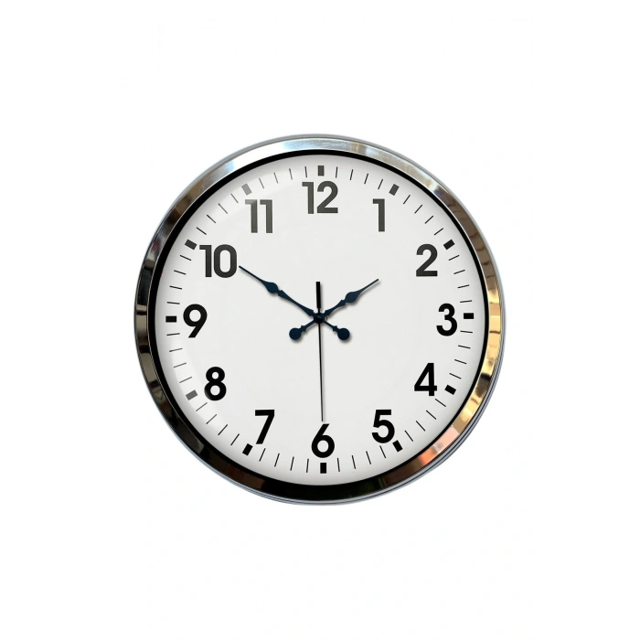Zentime Krom Elegance 40 Cm Metal Standart Duvar Saati
