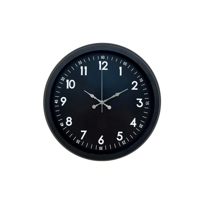 Zentime Pure Dark Black 40 Cm Metal Duvar Saati