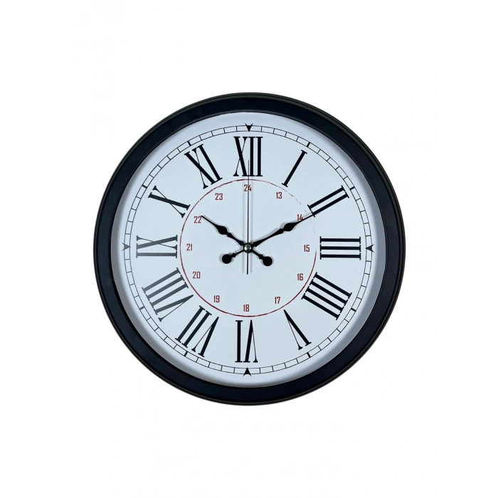 Zentime Siyah Asil Tasarım Roma Rakamlı 40 cm Metal Duvar Saati